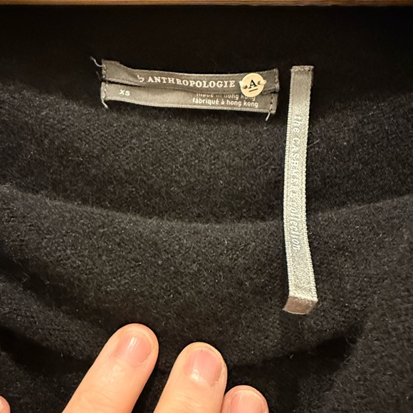 Anthropologie Cashmere Black Off-Shoulder Sweater - Picture 2 of 11